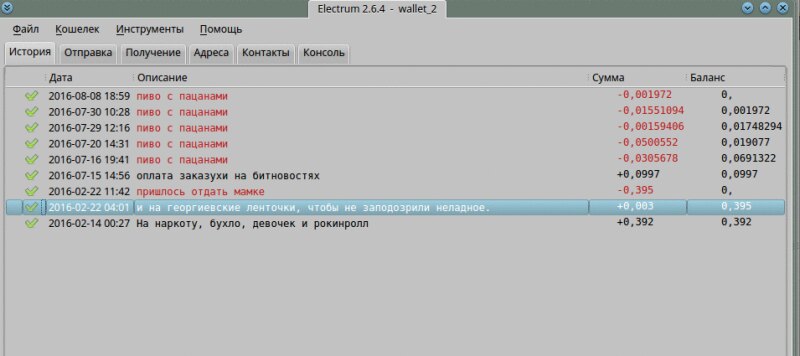 Electrum, комментарии к переводам