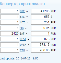 калькулятор криптовалют лайткоин, посткоин, даш, этериум, ehter, эфириум