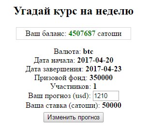 Конкурс Угадай курс биткоина от бота