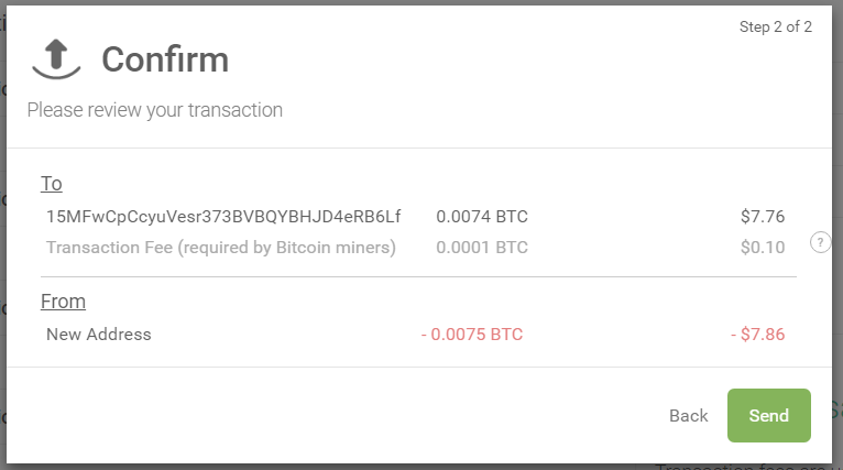 нажав на Continue with current fee